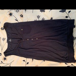 navy tank top with buttons